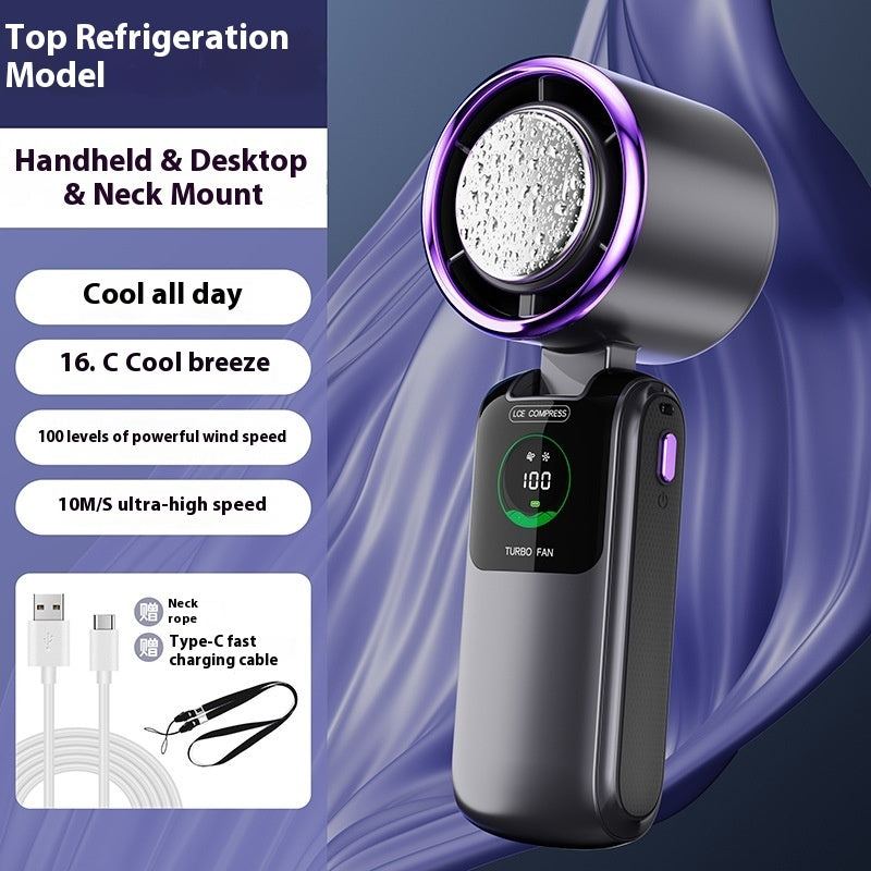 New ‘Ice Pack’ High-Speed Handheld Electric Fan. Speed-Adjustable Folding Mini Fan