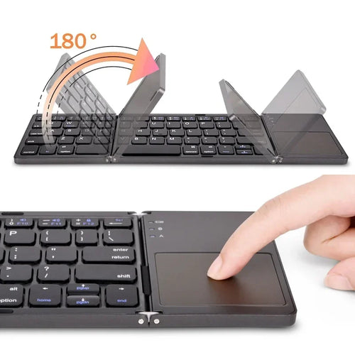 Wireless Folding Keyboard, Bluetooth Keyboard With Touchpad