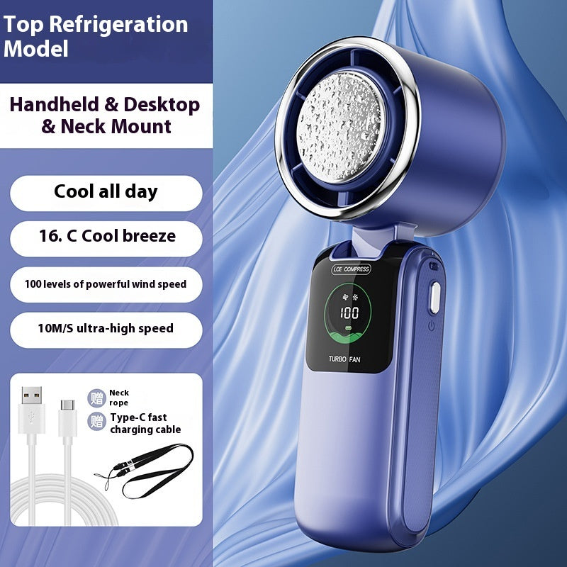 New ‘Ice Pack’ High-Speed Handheld Electric Fan. Speed-Adjustable Folding Mini Fan