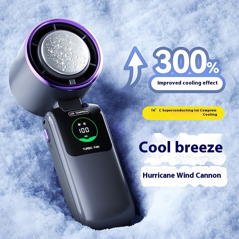 New ‘Ice Pack’ High-Speed Handheld Electric Fan. Speed-Adjustable Folding Mini Fan