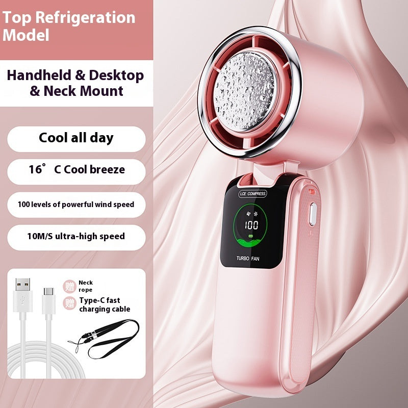 New ‘Ice Pack’ High-Speed Handheld Electric Fan. Speed-Adjustable Folding Mini Fan
