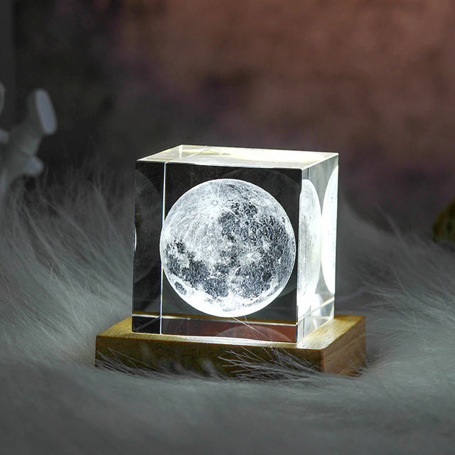 3D Moon Cube LED Light