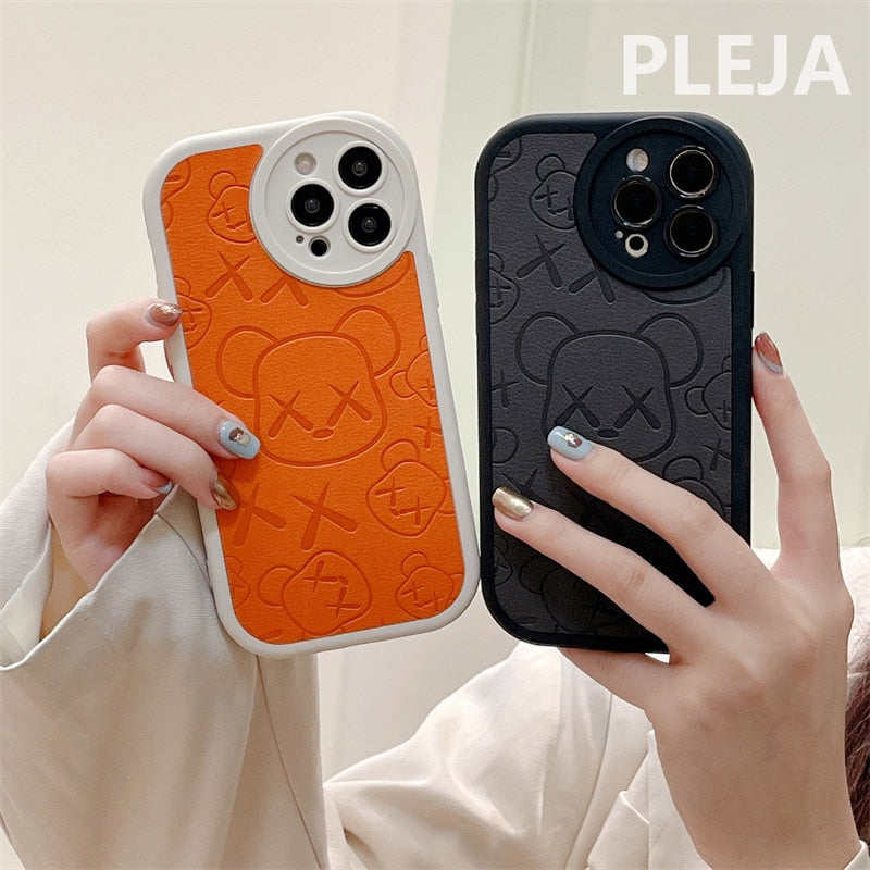 Cartoon Embossed Pattern Phone Case For iPhones